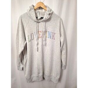 Victoria's Secret PINK Everyday Lounge Campus Rhinestone Sweatshirt Large Hooded